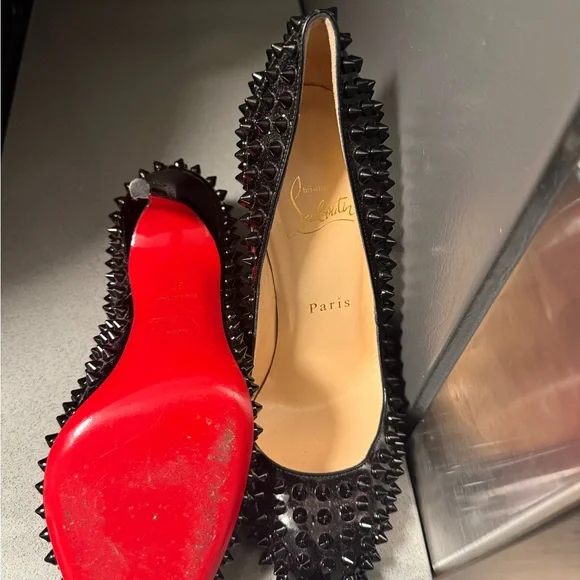 Christian Louboutin Black Spiked Heels - Picture 4 of 4
